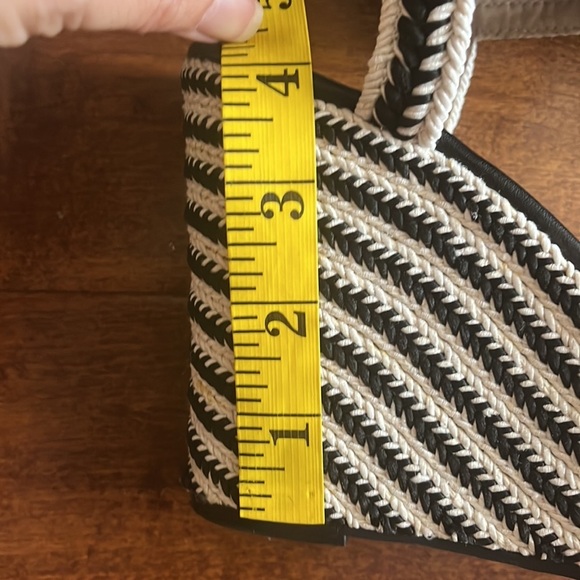 BP Black And Off White Open Toe Espadrille Wedges - Picture 11 of 12